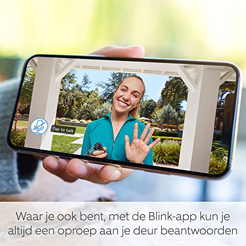 Blink Video Doorbell: tweerichtings-audio, hd-video; bewegingssensor, Chime meldingen via de Blink-app, eenvoudige installatie met een kabel of draadloos (zwart) | Blink Abonnement gratis proefperiode