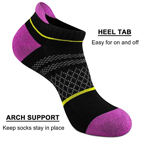 Image of eallco Womens Ankle Socks Athletic Running Short Socks With Cushioned Sole 6 Pairs