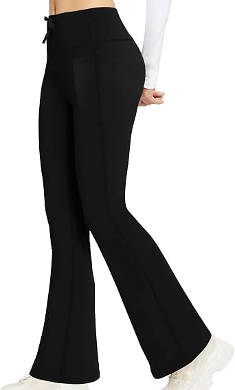 Flared Yoga Pants Seamless Leggings for Women Tummy Control Workout Leggings Butt Lifting High Waisted Yoga Pants