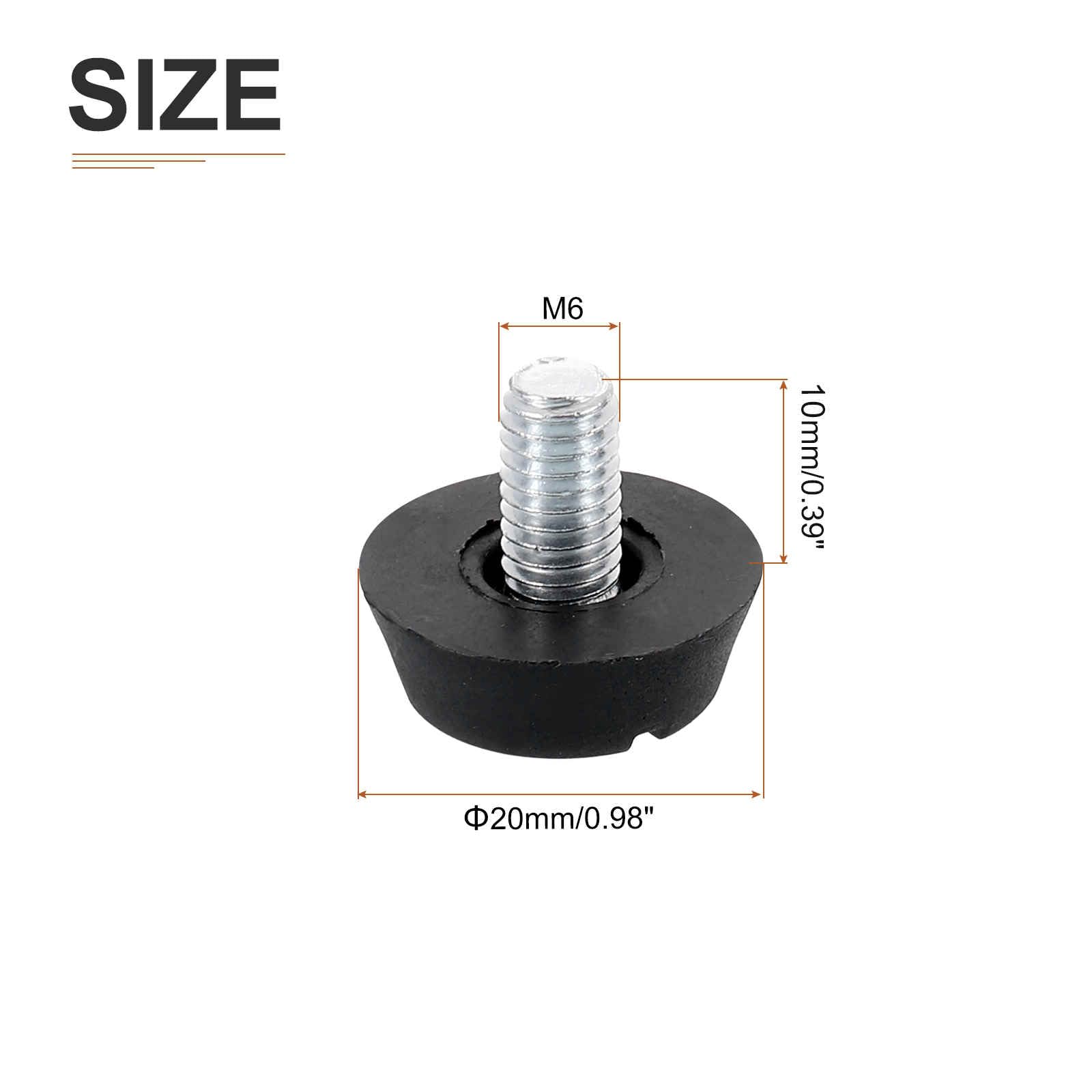 DTGN M6x10x20mm(DxLxOD) Screw on Furniture Glide Leveling Feet, 10Pack, Good for Furniture - Image 2