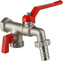 Torneira Dupla Saída para Tanque e Máquina de Lavar, 1/2 e 3/4 Polegadas