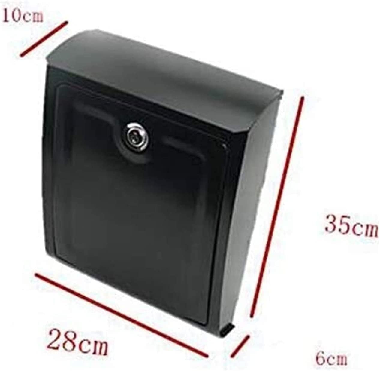 REMYS Suggestion Box Business Drop Boxes Donation Box Locking Wall Mount Mail Box, Modern Mailbox,Letterbox, Postbox Black Mailbox Black Drop Box
