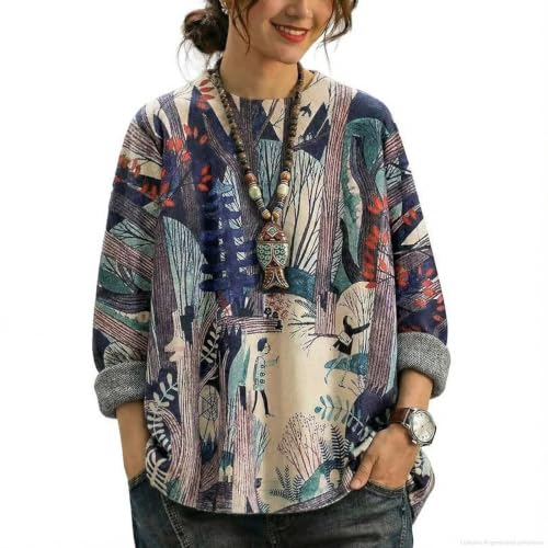 Image of Women's Oversized Graphic Print Knit Pullover Sweater