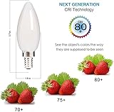 TIMI Lighting LED Candelabra Bulb, 40W Equivalent LED Chandelier Bulb, Dimmable LED Lamp Bulb E12 Base, Warm White 2700K LED Filament Bulb, Milky White Tinted, 4W 300 Lumens 360° Beam Angle, 6 Pack - Image 3