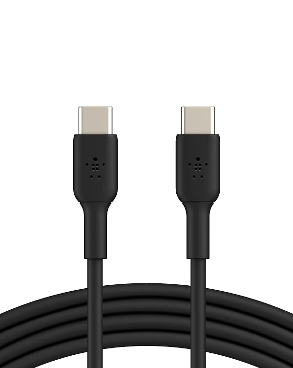 Belkin USB-C to USB-C Cable Fast Charging Cable (2M/6.6ft) for iPhone 16, iPhone 16 Pro, iPhone 16 Pro Max, Galaxy S25, S24, Note, Pixel, iPad Pro, Nintendo Switch 2, Carplay & More - Black by Belkin - Used condition - US$8.75