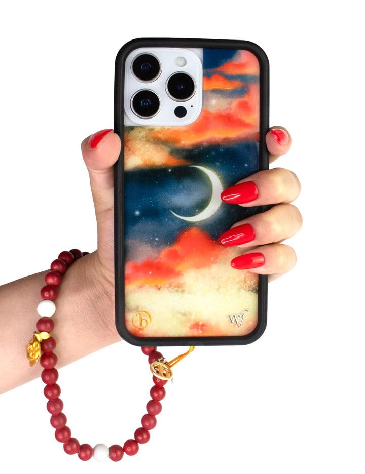 Image of Wildflower Cases - Compatible with iPhone 16 Pro Max | Protective Black Bumper, 6.5ft Drop Test Certified, Women Owned Small Business | Moon Aesthetic Trendy | Collab - Orebella
