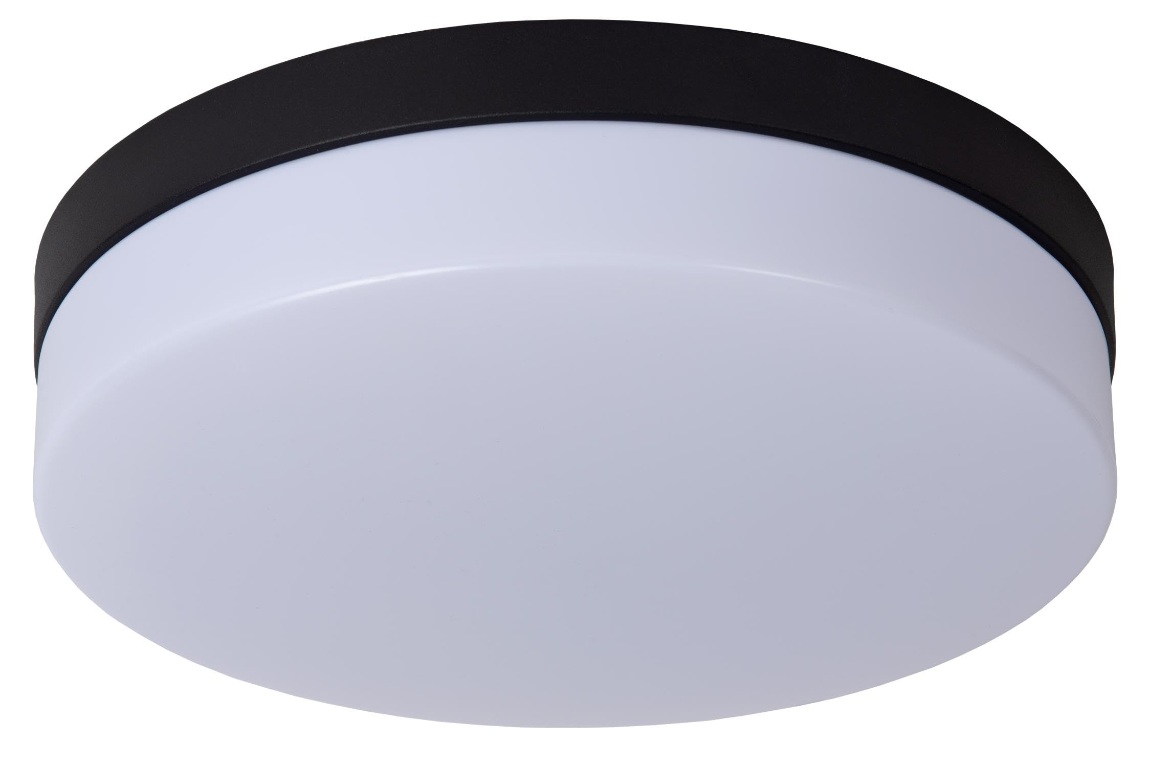 LUCIDE BISKIT - Lámpara de techo Baño - Ø 28 cm - LED - 1x18W 2700K - IP44 - Sensor movimiento - Negro