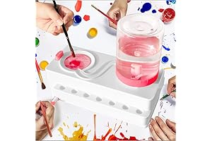 Upgrade Brush Cleaner Rinser Pink+White