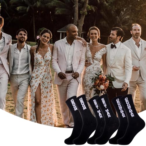 Zxgxlaw 8 Pair Groom Groomsmen Gifts For Men Wedding Gifts Novelty Socks Funny Proposal Gifts Bestman 100% Cotton thumb #1