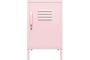 Novogratz Cache Pink Metal Locker-Style End Table