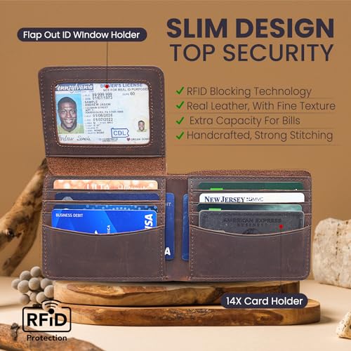 Personalized Leather Wallet, Custom Wallets for Men - Great Gift for Him, Dad, Husband, Anniversary, Groomsman - Top Grain Wallet for Son, Grandpa, Boyfriend, Wedding3