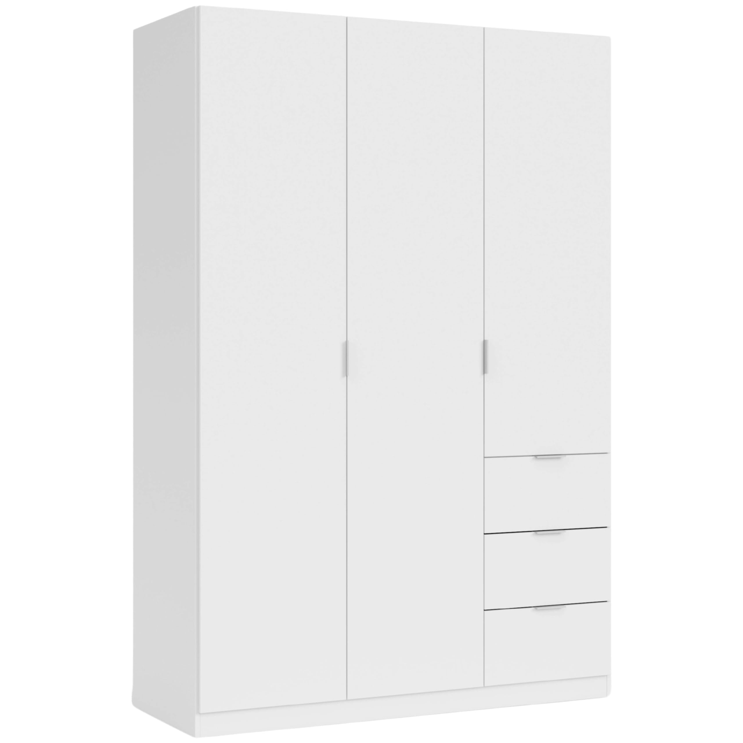 Habitdesign Armario Ropero 3 Puertas y 3 Cajones, Armario Alto Dormitorio, 200x135x52 (AltoxAnchoxFondo-en cm), Color Blanco