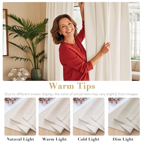 Image of H.VERSAILTEX Blackout Curtains Thermal Insulated Window Treatment Panels Room Darkening Blackout Drapes for Living Room Back Tab /Rod Pocket Bedroom Draperies (2 Panels, Natural, 52 x 54 Inch)