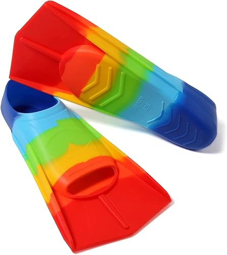 Vista 209 de Aletas de natación para niños, aletas cortas para niños, aletas de natación para entrenamiento de natación para niños y niñas principiantes Un