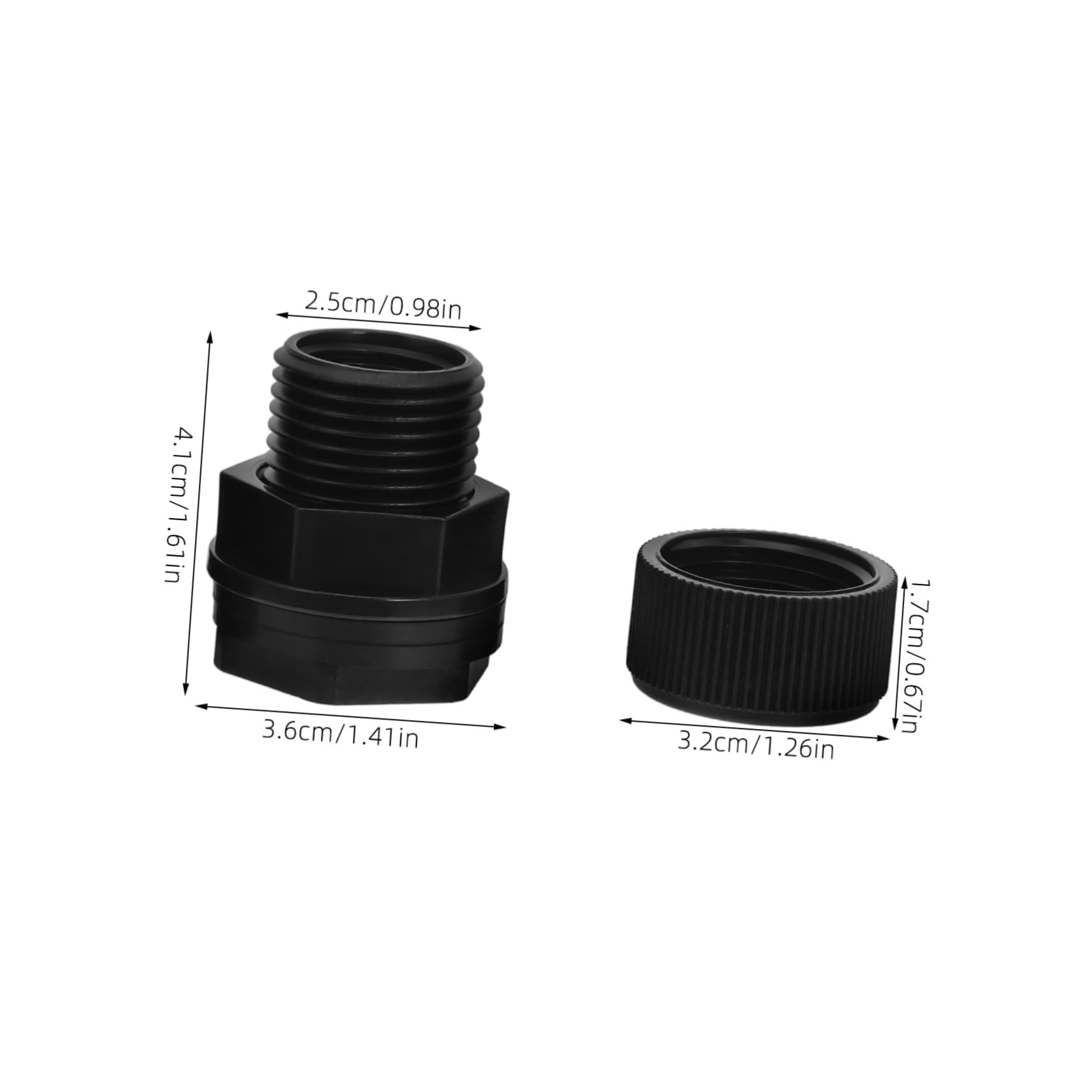Sosoport Water Tank Fitting Set 2 Pack 3/4 Threaded Connectors Quick Assembly Hose Adapter for Rain Barrel Aquariums