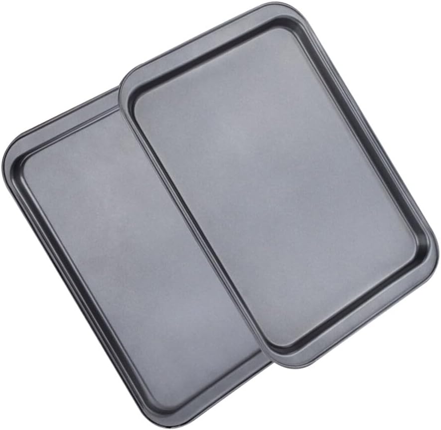 2 Pack Baking Sheet Set Cookie Sheet Set Carbon Steel Baking Pan Rectangular Cake Pan for Baking Nonstick Half Sheet Pan 14 inch
