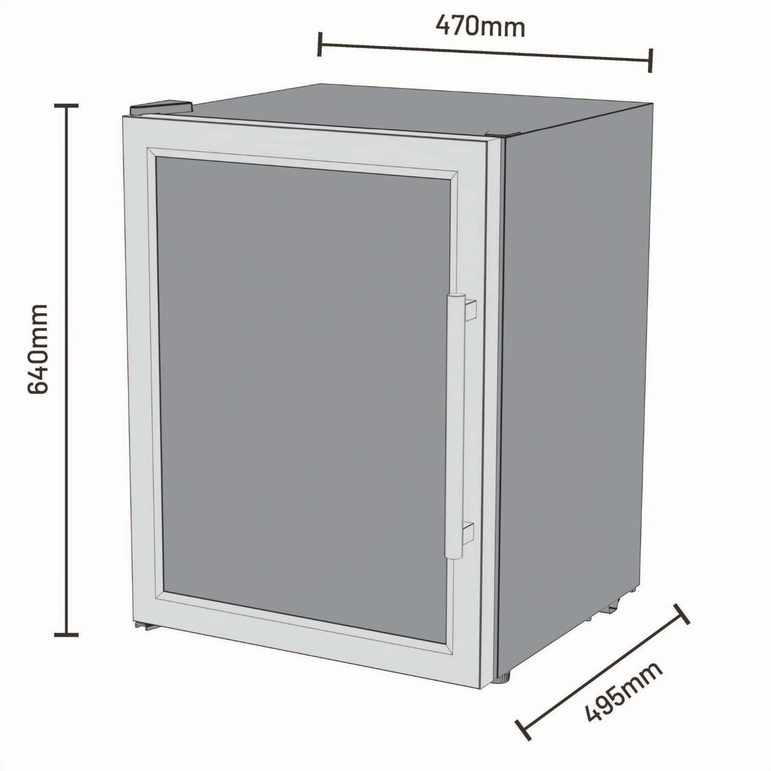 cozze® Réfrigérateur 60L – Porte Vitrée & Cadre Acier Inoxydable – Frigo Compact pour Cuisine Extérieure – Silencieux 46dB – Classe Énergétique G – Design Noir