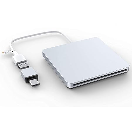 VersionTECH. External DVD CD Drive, USB Type C Portable External Ultra Slim Superdrive Burner Optical Drive CD RW DVD RW Disc Duplicator Compatible with Mac MacBook Pro Air iMac and Laptop