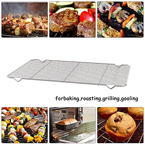 Zacfton Cooling Rack Set Of 3, Baking Rack Stainless Steel Wire Rack For Baking Cooking Roasting Grilling Cooling, 15” X 11” X 0.5” Wire Racks, Fit Various Size Cookie Sheets Oven #TOP4