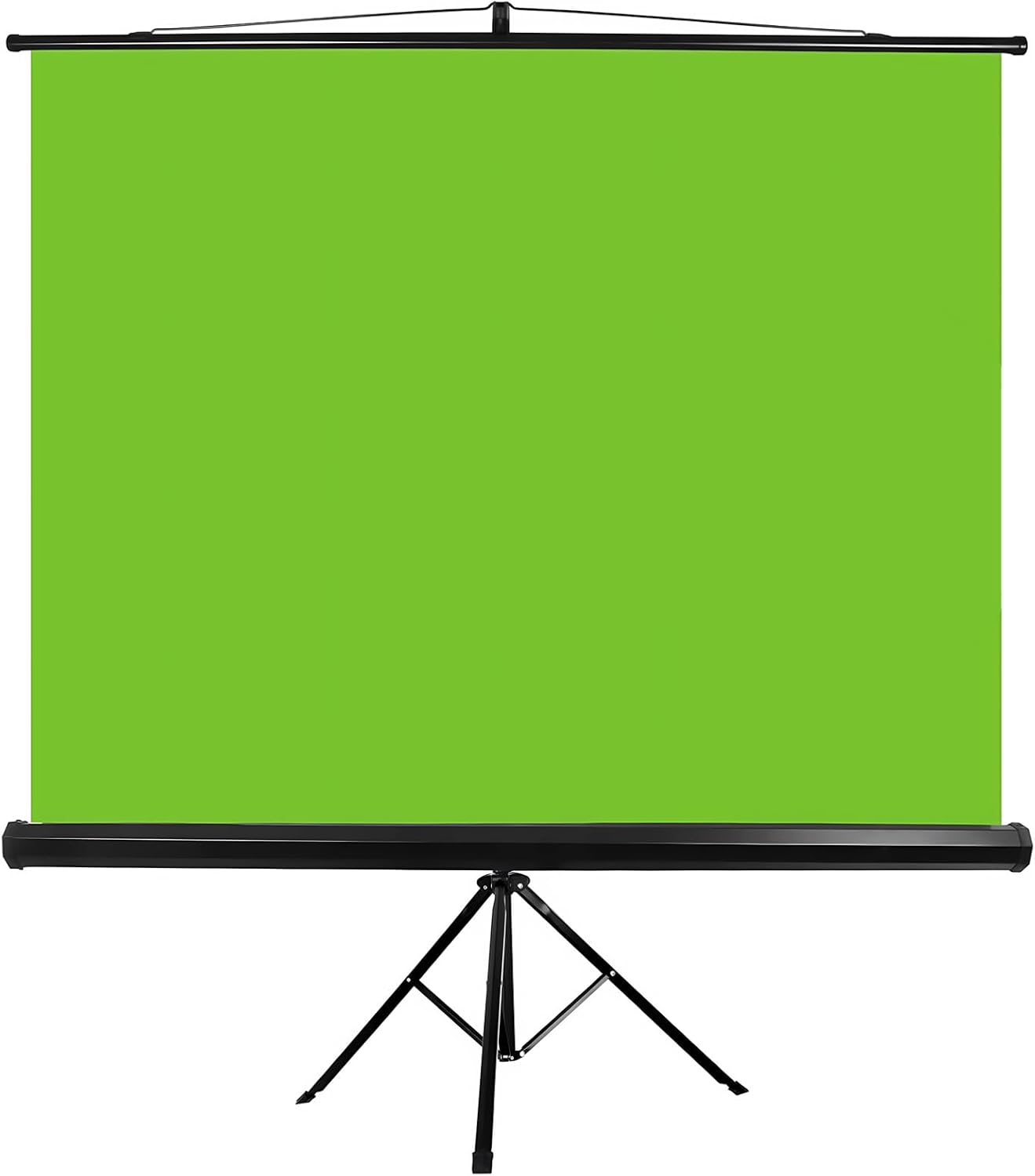 EMART 2m x 1.8m Retractable Green Screen, Chroma Key Panel Pull Up Auto-Locking and Self-Rewinding, Collapsible Green Backdrop with Stand for Zoom Streaming Video Conferencing Photo Studio