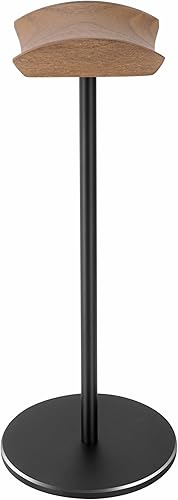 Miniatura 8 de Jcurycke Soporte para auriculares con madera de nogal y metal sólido, soporte de auriculares para juegos con base sólida pesada para todos los