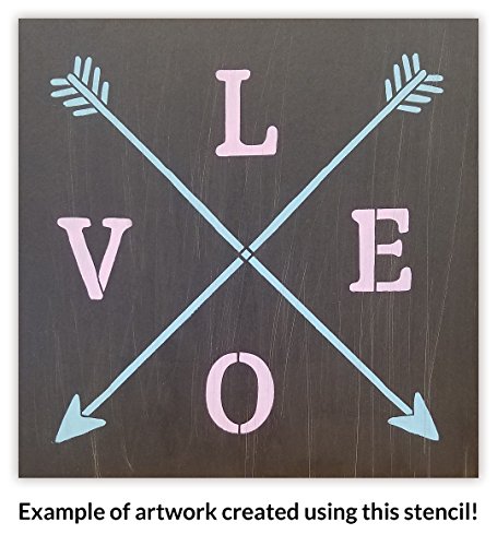 Love With Crossbar Arrows Stencil By Studior12 | Reusable Mylar Template | Use For Painting Rustic Signs On Pallets, Wood And Pillows | Diy Home Decor - Choose Size … (9" X 9") #TOP3