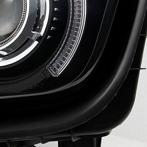 AKKON - For [Black] 2010 2011 2012 2013 Chevy Camaro LED Projectoer LH + RH Side Halogen Type Headlights