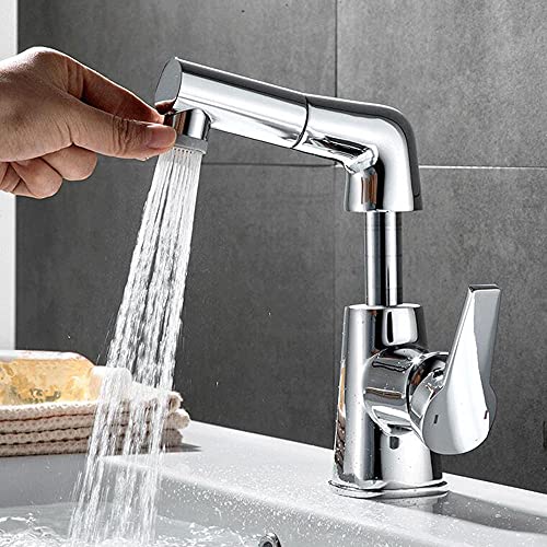 Mitigeur de lavabo extractible noir rotatif pour laver les cheveux - 5