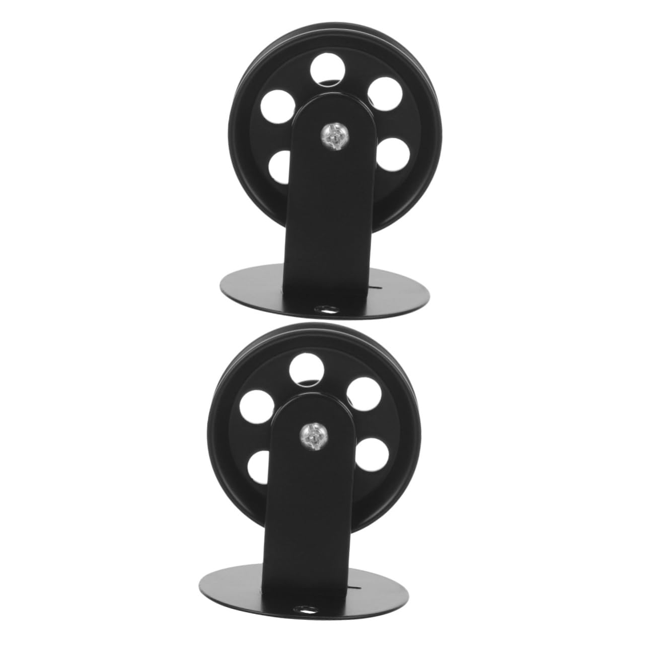 ULDIGI 2pcs Chandelier Accessories Pulley Wheel Pulley System Winch Pulley Ceiling Pulley for Garage Cable Pulley Chandelier Lift Cable Rope Attachment Ceiling Pulley Mount Iron Black