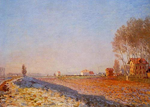Art mural La plaine de Colombes Givre blanc Peintures à l'huile paysage Claude Monet