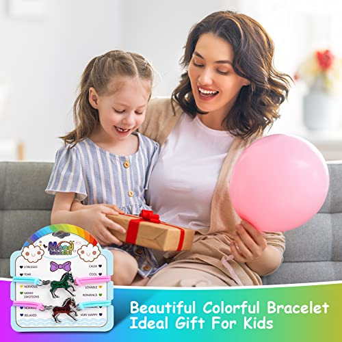 flintronic 2 Stück Pferde Armband, Stimmungsarmband mit Anhänger für Kinder, Wechselt die Farbe, Kinderarmband in leuchtenden Regenbogenfarben, Kindergeburtstag Gastgeschenke, für Jungen & Mädchen