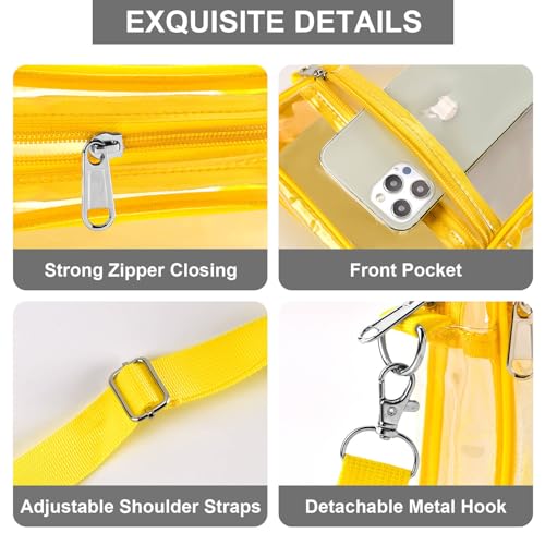 Image of Fibrdoo Clear Crossbody Purse Bag, Clear Bag Stadium Approved with Front Pocket for Concerts Sports Festivals