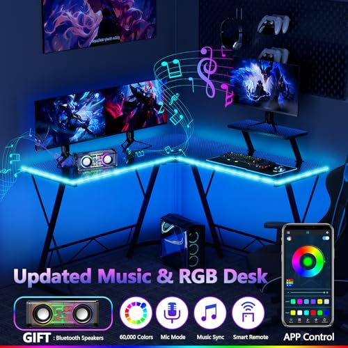 Luxury Gaming Desk with LED Lights