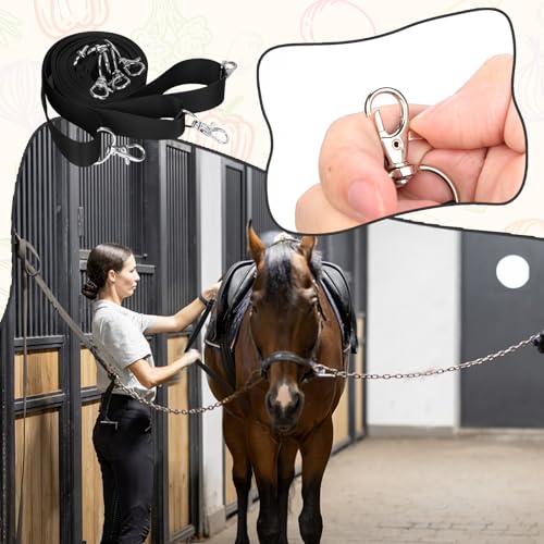 Image of 4pcs Horse Blanket Sheet Leg Straps Replacements, 26.77-49.21 Inch Adjustable Nylon Horse Bucket Straps with Metal Swivel Clips, Horse Blanket Belly Tail Accessory Supplies for Horse Gear, Black