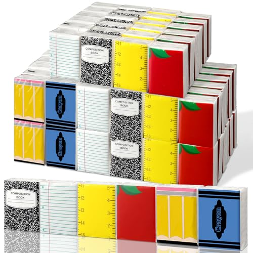 Image of Yinder 60 Packs Back to School Pocket Mini Tissue Travel Size Facial Paper