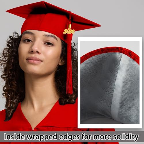 Image of 2026 Graduation Cap and Gown Matte Unisex for High School Bachelor | Heavyweight Matte Polyester, Zipper Closure, Adjustable Cap with 2026 Tassel, Sizes 39-60, Bulk Orders Available
