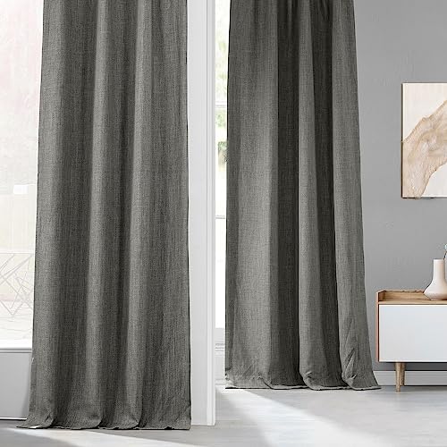 Image of HPD Half Price Drapes - Faux Linen Curtains for Living Room (2 Panels) - 50W X 108L - Textured Room Darkening Curtains for Bedroom 108 Inches Long - Drapes for Home Decor, Blazer Grey