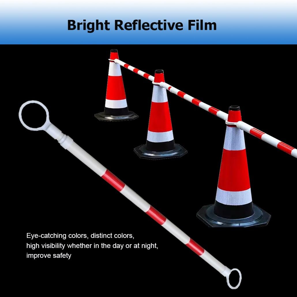 Barrera de Conos de tráfico expandible (Paquete de 8), Cinta de Seguridad retráctil Ajustable de 1,6 m a 3 m para estacionamientos, Control de tráfico Reflectante, Equipo de Seguridad para e