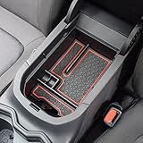 TACORBO Center Console Organizer Compatible with Toyota RAV4 2019 2021 2020 2022 2023 2024 2025 and 2021-2024 2025 RAV4 Prime Accessories, Armrest Secondary Storage Box Insert Tray, Red Trim