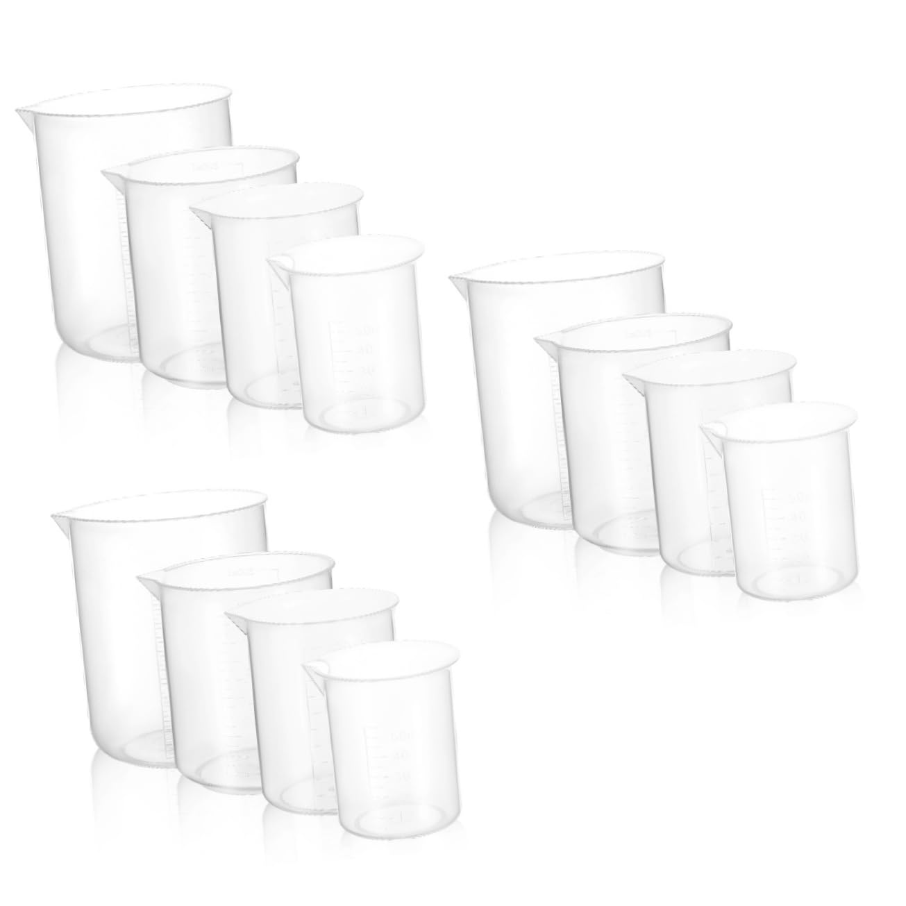 MAGICLULU 12 Piezas Taza Medidora Jarra Medidora Transparente Vaso Medidor De Bebidas Tazas Medidoras De Cocina Jarra De Medición Verter Taza De Medir Tazas De Escala De Medición El Plastico
