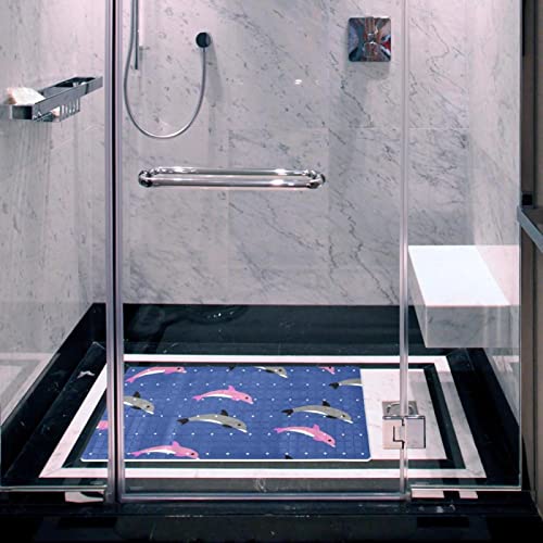 Alfombrilla de ducha antideslizante con ventosas diseño delfín 7