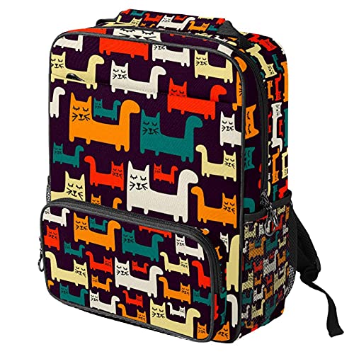 Sac à dos ordinateur portable femme fille homme avec imprimé chat coloré tendance