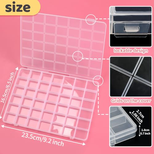 Image of IOOLEEM 42 Grids Plastic Bead Organizer Box, Organizer Container Storage Box, Dividers for Bead Arts and Crafts.(4 Pack)
