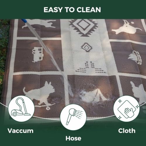 Image of FXW Rollick Dog Playpen with RV Rug for RV Camping, 32 inch H, 16 Panels