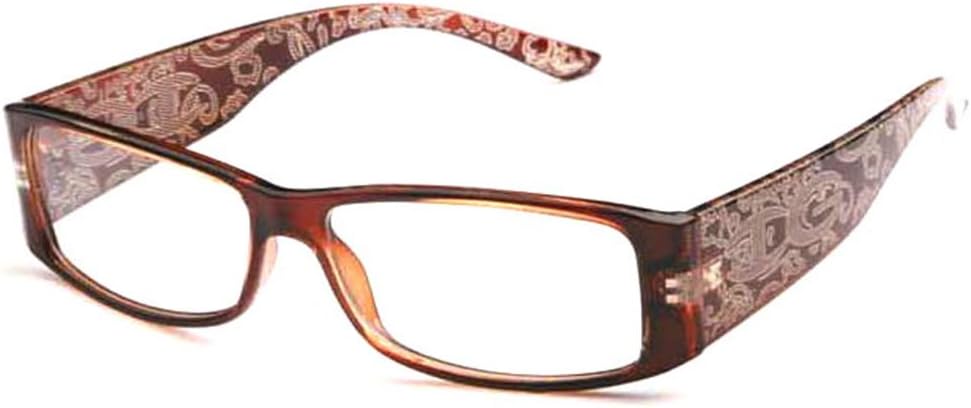 Newbee Fashion- IG High Fashion Stylish Floral Design Women Rectangular Plastic Frames Clear Lens Eye Glasses Flat Top