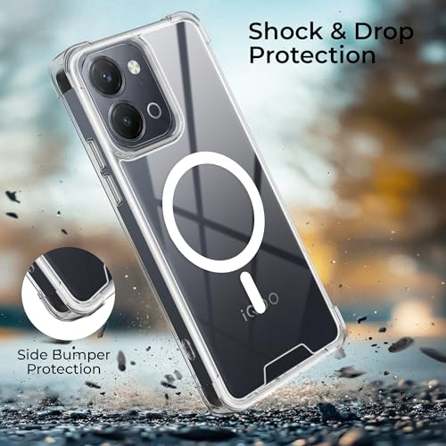 Image of A rtistque Clear Back Cover Case for iQOO Z11x 5G / Vivo T5x 5G / Vivo Y51 Pro 5G | Compatible with Mag-Safe | Premium Transparent Cover | Shockproof TPU Bumper | iQOO Z11x Back Cover - Transparent