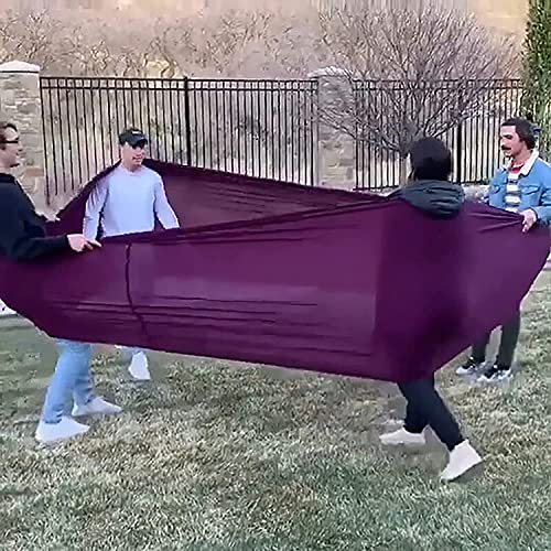 JUNWEI Training Wheels Lycra Tube Outdoor Game Colorful Spandex Slingshot Large Compression Stretchy Sensory Team Building Activities for Friends Family Adults (Purple, 6)