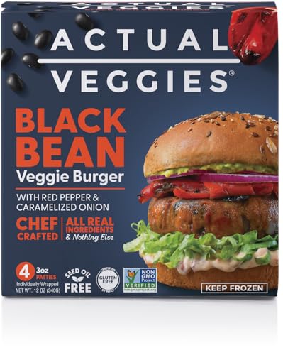 Actual Veggies Black Bean Burger Veggie Burger, 12 Oz