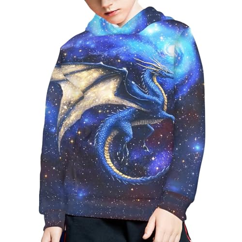 Image of WELLFLYHOM Boys Hooded Sweatshirts Hoodie Pullover Cool Graphic Crewneck Blouses Size 6-16