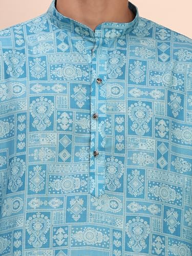 Image of Pro-Ethic Style Developer Men's Cotton Printed Kurta Pajama Set Traditional Outfit | Mandarin Collar (E-129)
